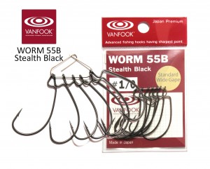 Гачок Vanfook офсетний WORM55B Stealth Black