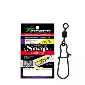 Застібка з вертлюгом Intech Quick lock Snap Rolling Matt black (5 шт)