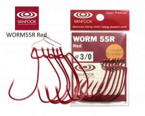 Гачок Vanfook офсетний WORM55R Red