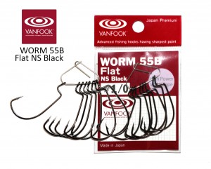 Гачок Vanfook офсетний WORM55B Flat NS Black